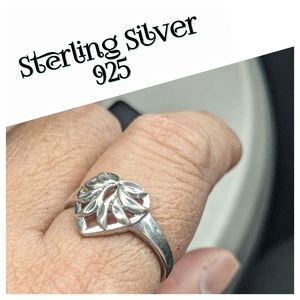 Vintage Victorian Heart 925 Sterling Silver Ring